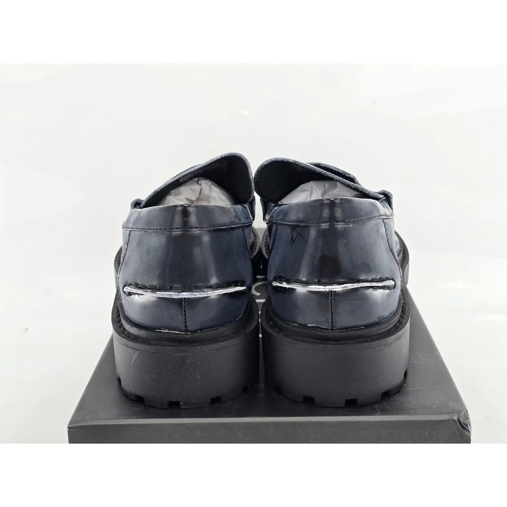 BCBG Laney Loafers Womens Size 9.5 Black Lug Sole Gold Hardware - New